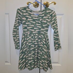 Boden Bunny Green and White Kids Dress